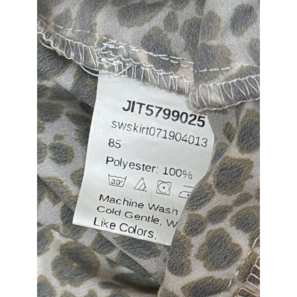 SHEIN Leopard Print Tiered Ruffle Mini Skirt XS Cottagecore Tan Black - Picture 4 of 7